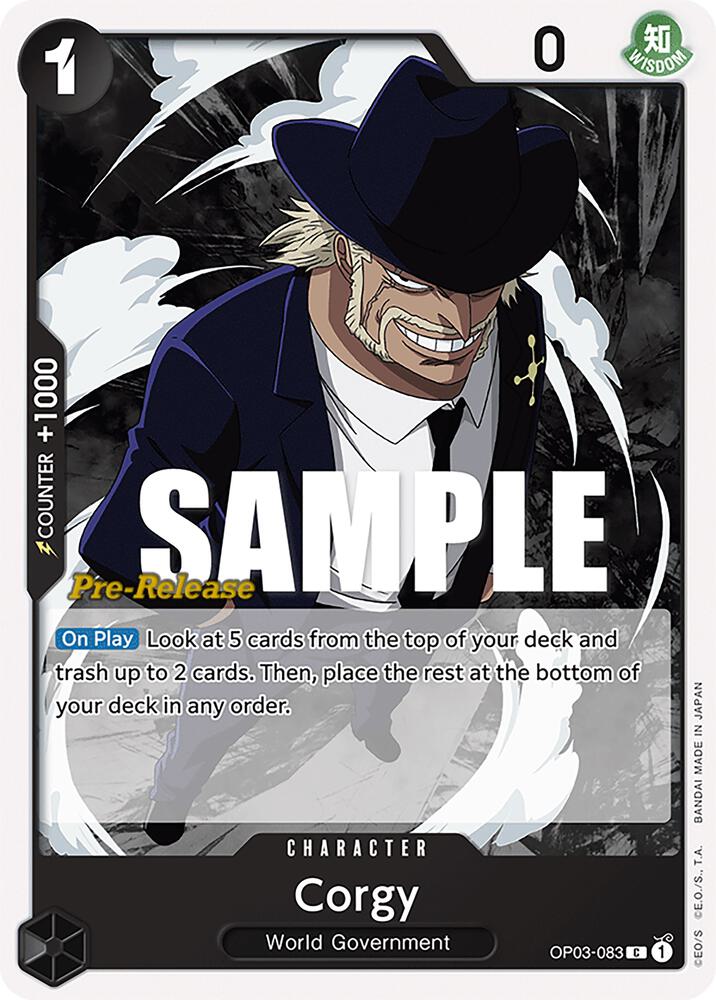 Corgy OP03-083 card from Pillars of Strength Pre-Release Cards