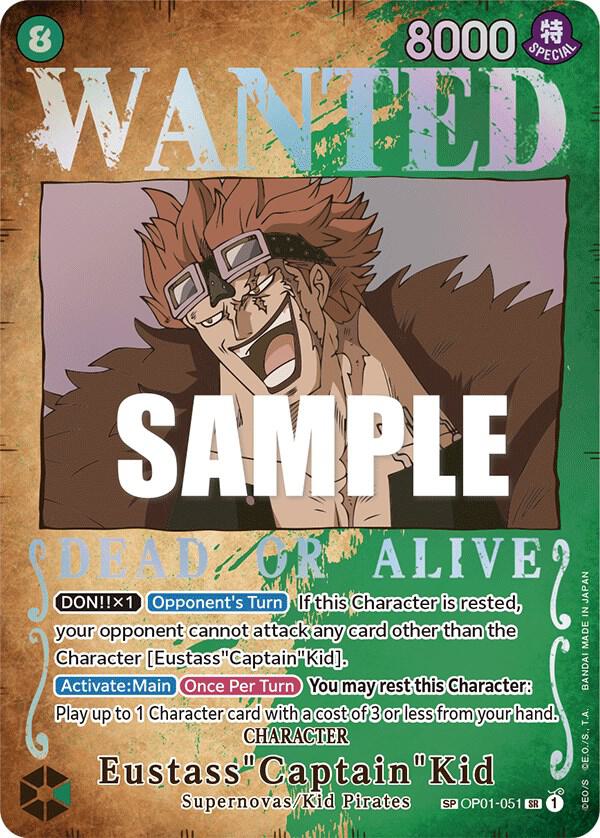 Eustass"Captain"Kid (Wanted Poster) OP01-051 card from Pillars of Strength