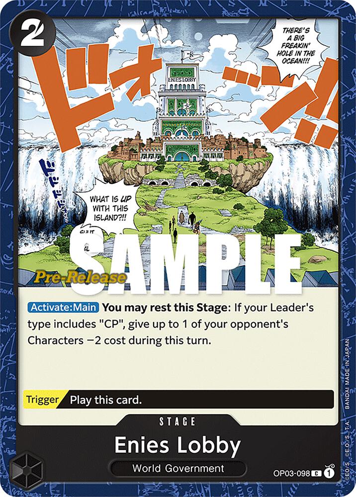 Enies Lobby OP03-098 card from Pillars of Strength Pre-Release Cards