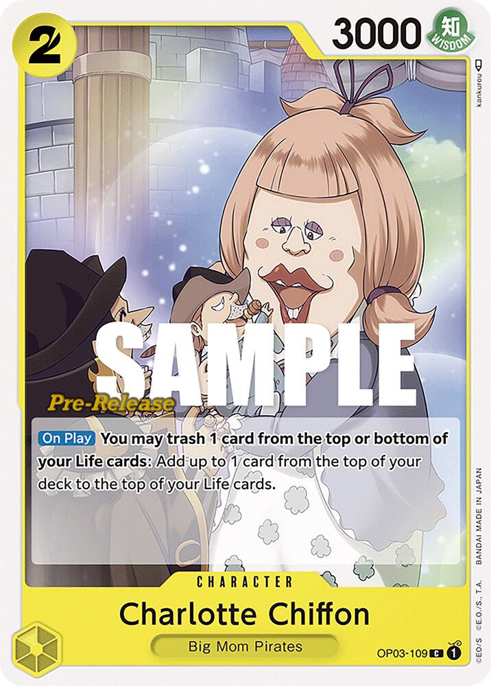 Charlotte Chiffon OP03-109 card from Pillars of Strength Pre-Release Cards