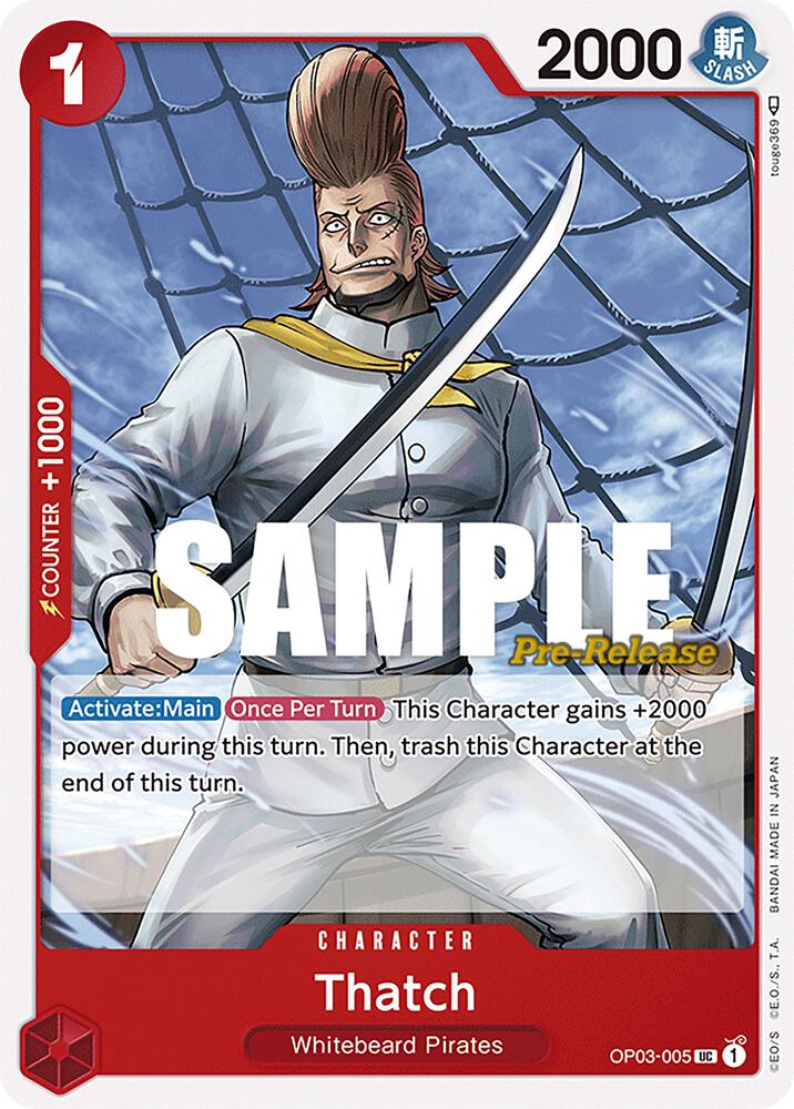 Thatch OP03-005 card from Pillars of Strength Pre-Release Cards
