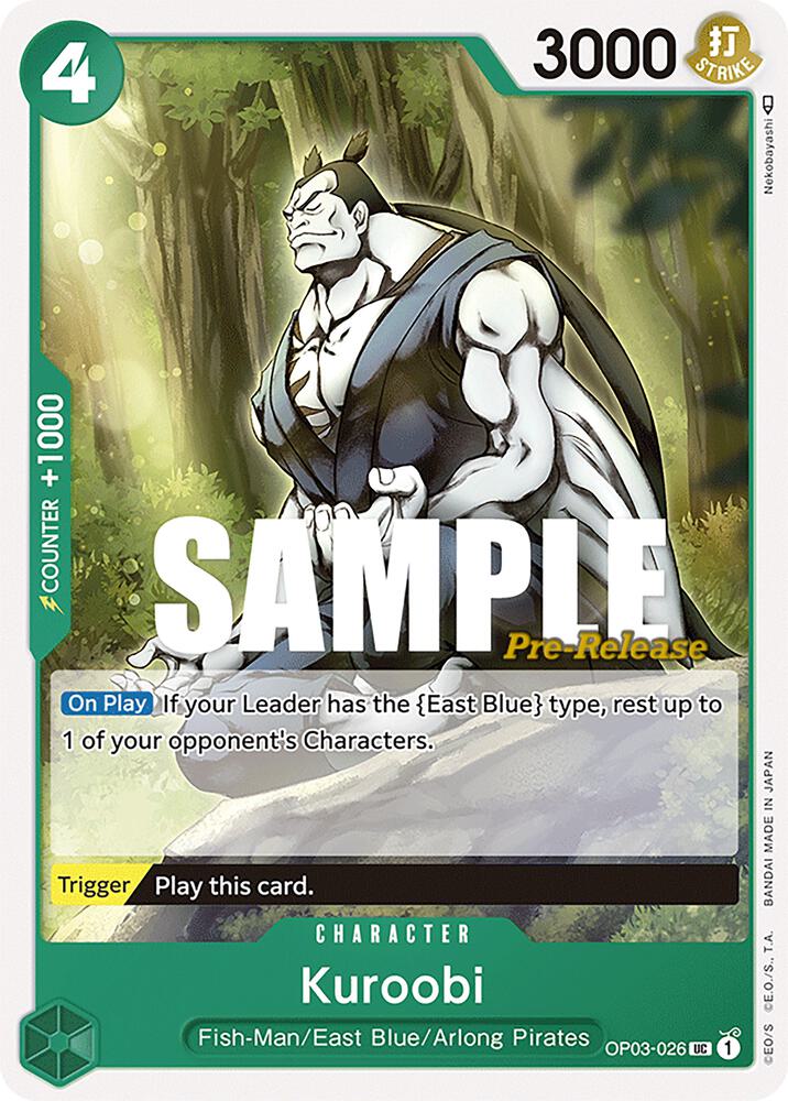 Kuroobi OP03-026 card from Pillars of Strength Pre-Release Cards