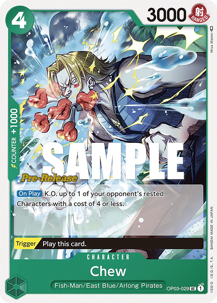 Chew OP03-029 card from Pillars of Strength Pre-Release Cards