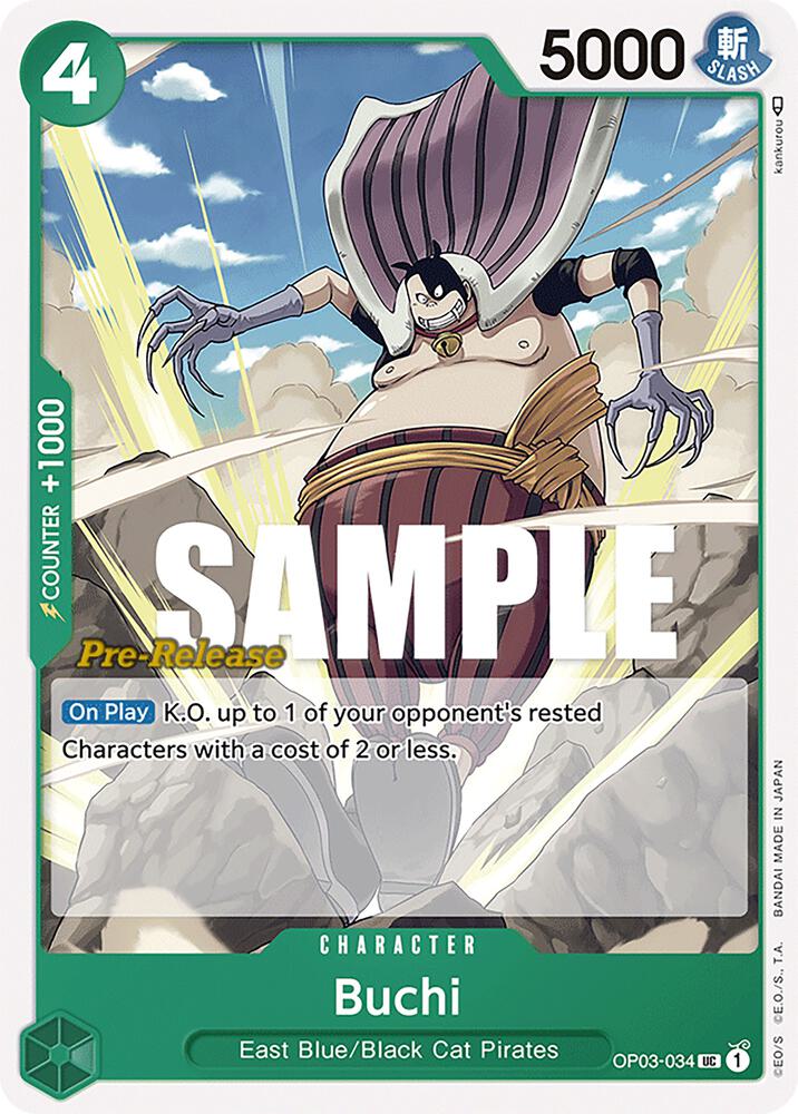 Buchi OP03-034 card from Pillars of Strength Pre-Release Cards