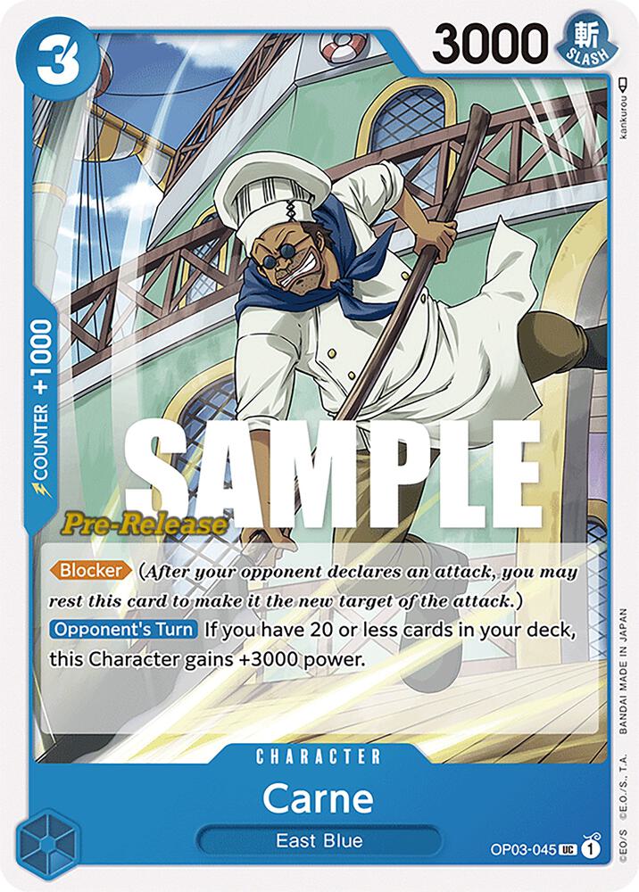 Carne OP03-045 card from Pillars of Strength Pre-Release Cards