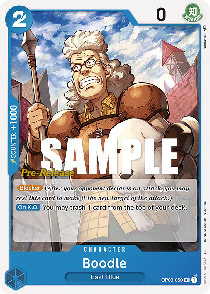 Boodle OP03-050 card from Pillars of Strength Pre-Release Cards