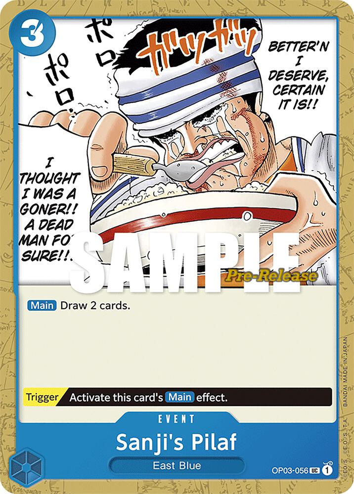 Sanji's Pilaf OP03-056 card from Pillars of Strength Pre-Release Cards