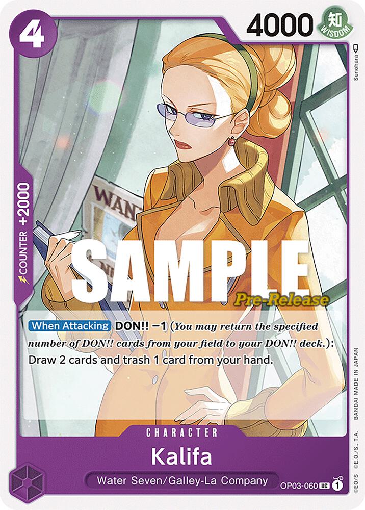 Kalifa OP03-060 card from Pillars of Strength Pre-Release Cards