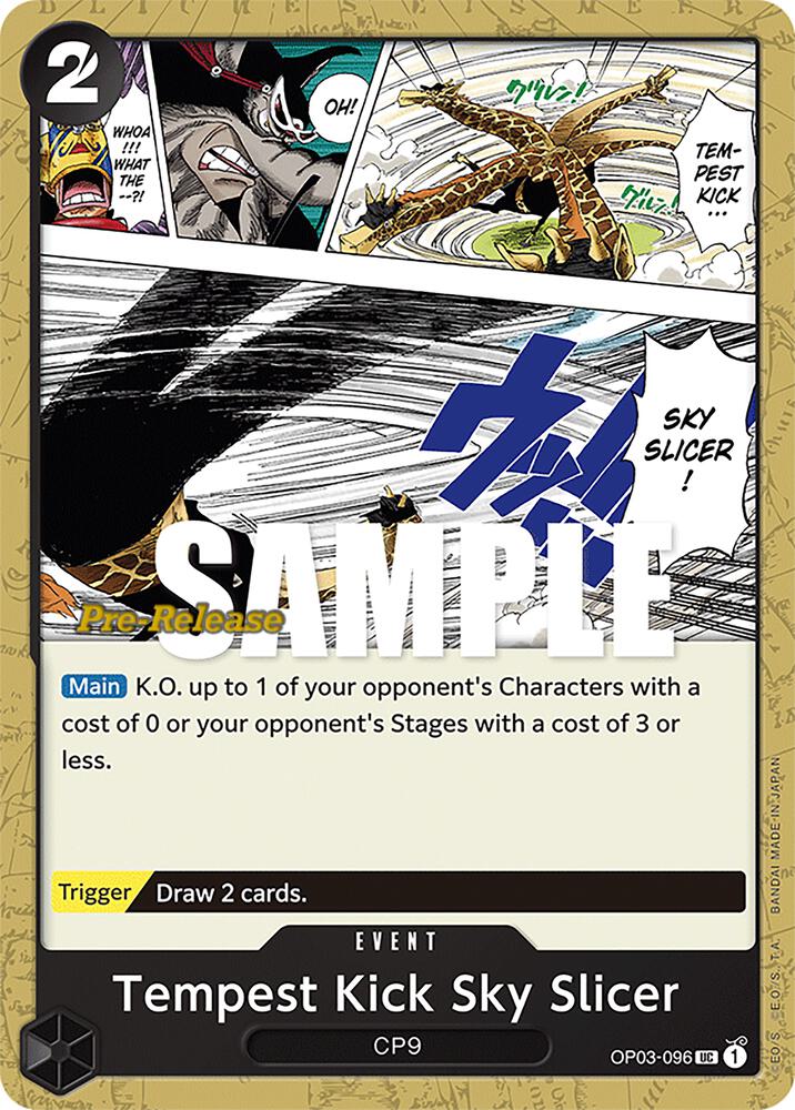 Tempest Kick Sky Slicer OP03-096 card from Pillars of Strength Pre-Release Cards