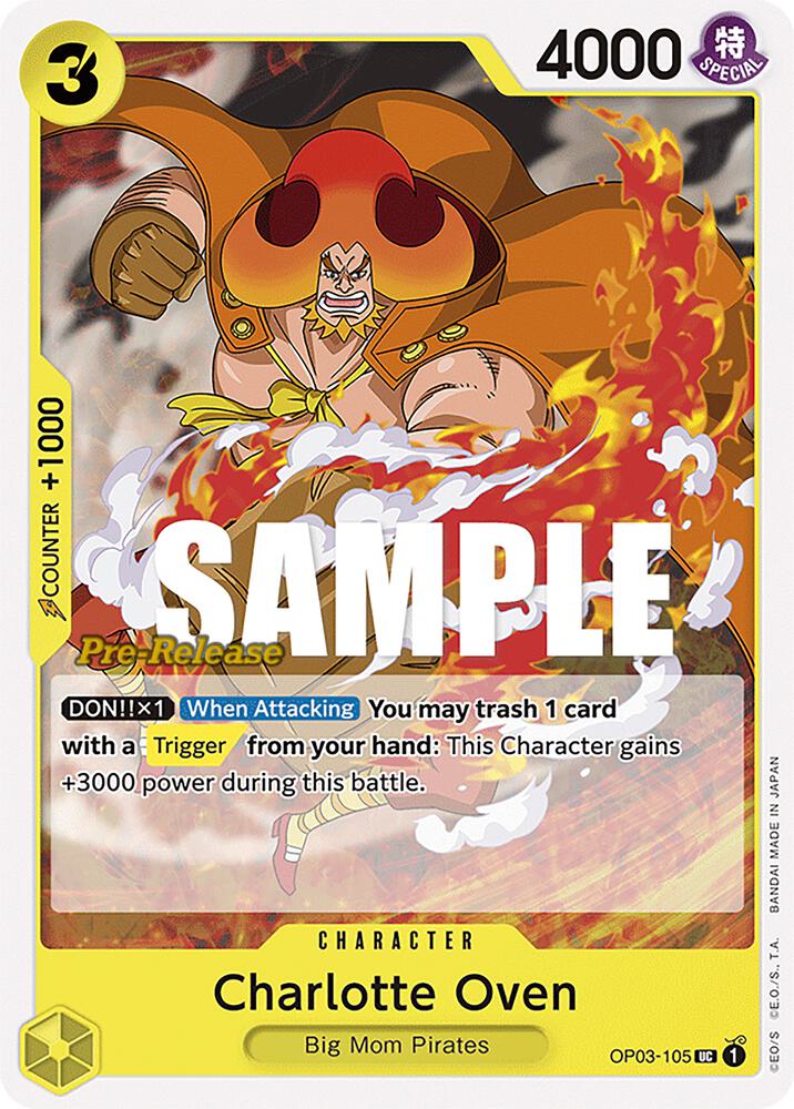 Charlotte Oven OP03-105 card from Pillars of Strength Pre-Release Cards