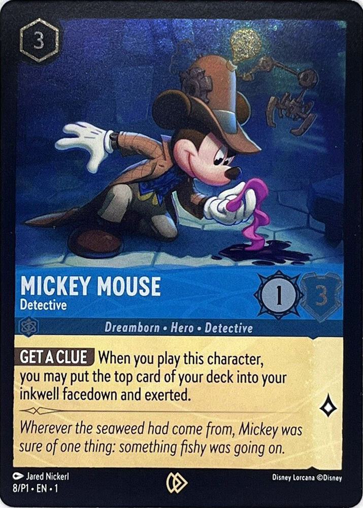 Mickey Mouse - Detective 8 card from Disney Lorcana Promo Cards