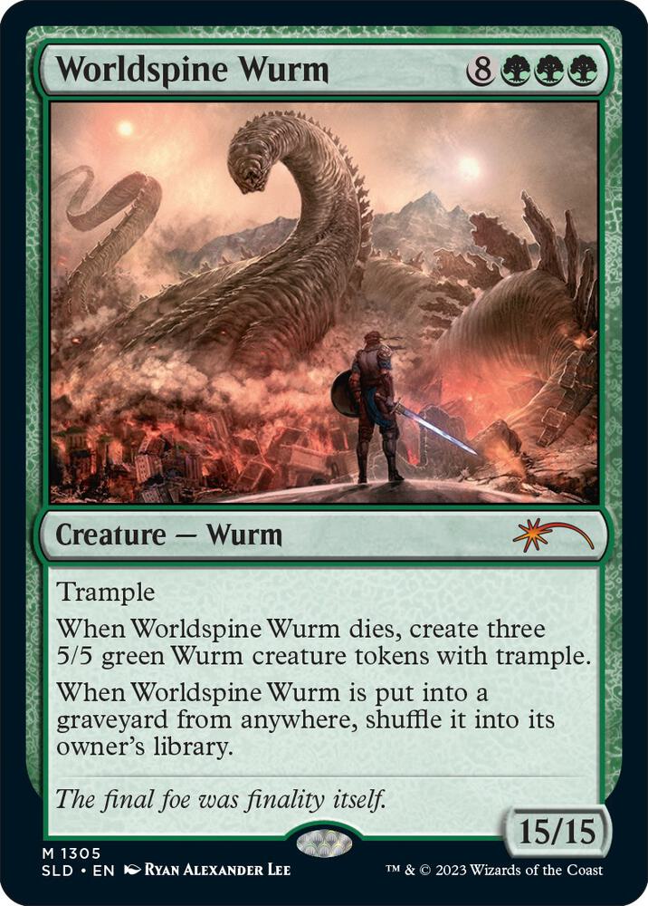 Worldspine Wurm 1305 card from Secret Lair Drop Series