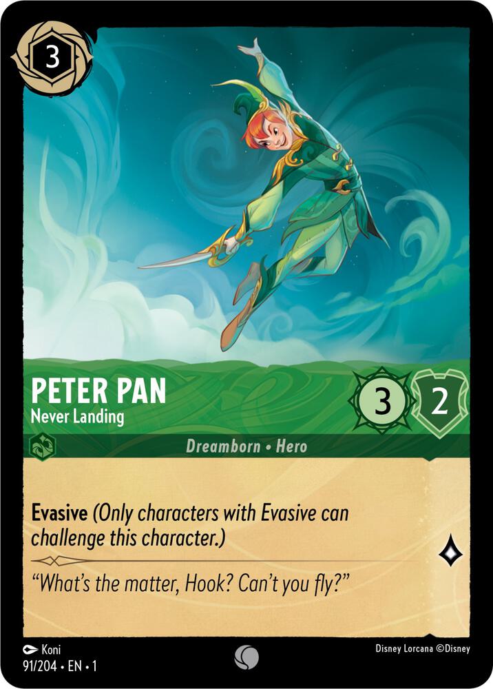 Peter Pan - Never Landing 91/204 card from The First Chapter