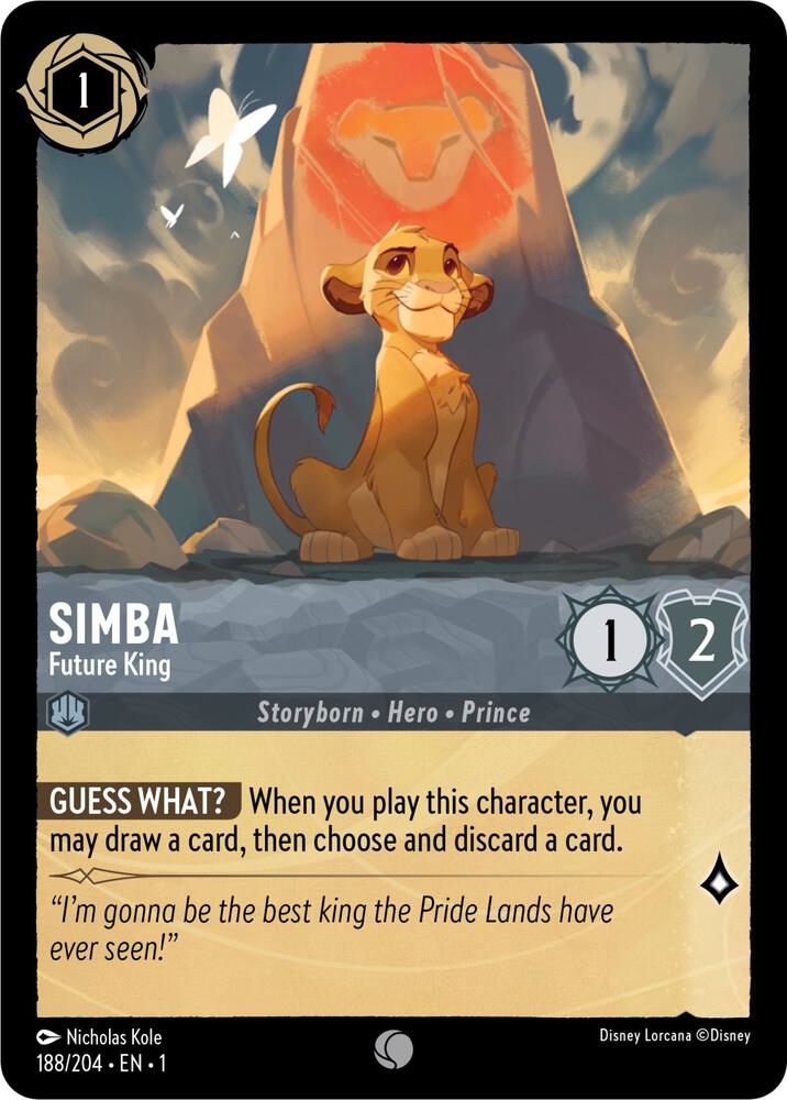 Simba - Future King 188/204 card from The First Chapter