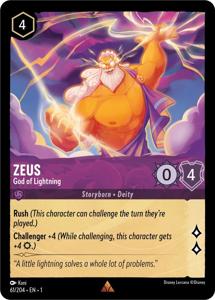 Zeus - God of Lightning 61/204 card from The First Chapter