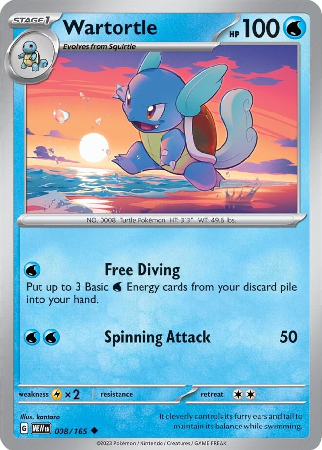Wartortle 008/165 card from SV: Scarlet & Violet 151