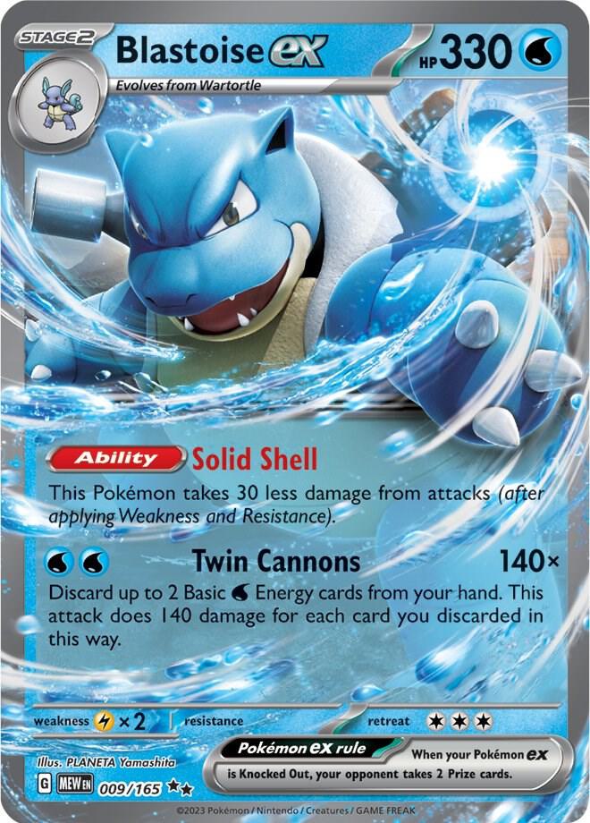Blastoise ex 009/165 card from SV: Scarlet & Violet 151