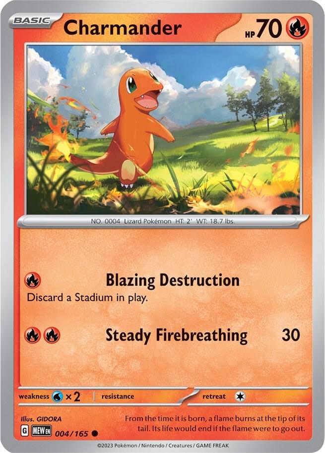Charmander 004/165 card from SV: Scarlet & Violet 151