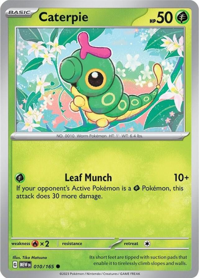 Caterpie 010/165 card from SV: Scarlet & Violet 151