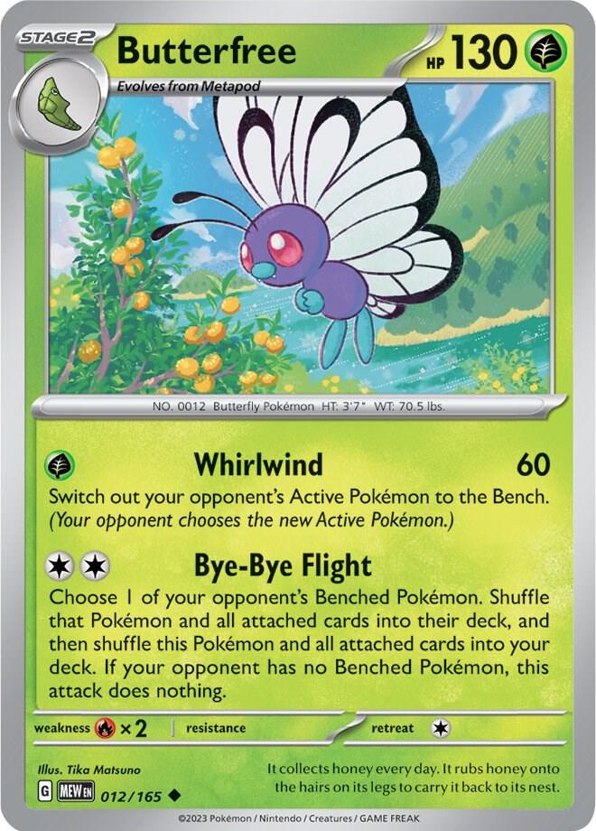 Butterfree 012/165 card from SV: Scarlet & Violet 151