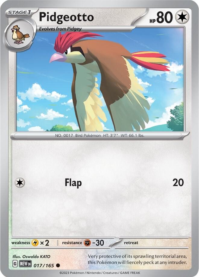 Pidgeotto 017/165 card from SV: Scarlet & Violet 151