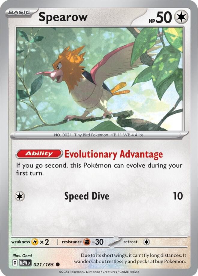 Spearow 021/165 card from SV: Scarlet & Violet 151