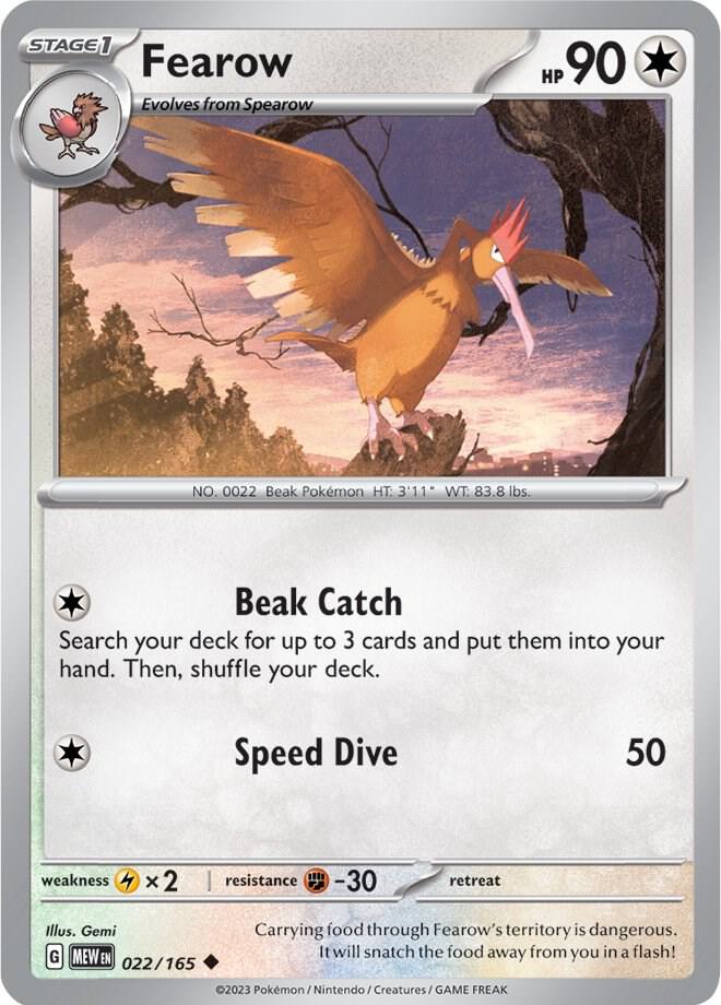 Fearow 022/165 card from SV: Scarlet & Violet 151