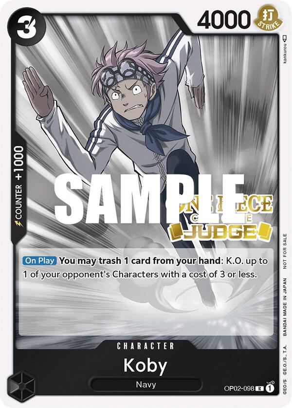 Koby (Judge) OP02-098 card from One Piece Promotion Cards