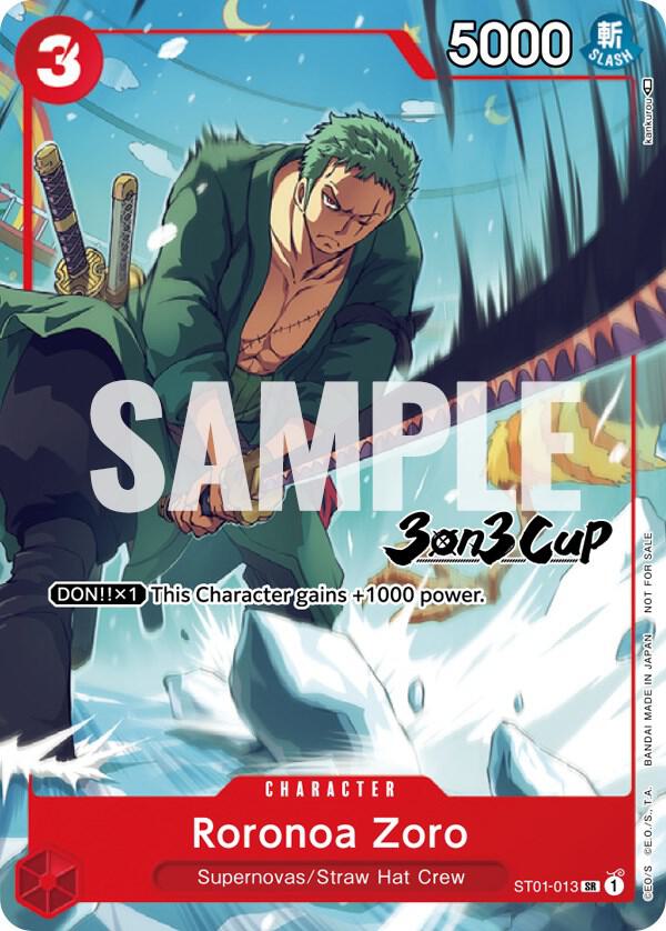 Roronoa Zoro (3-on-3 Cup) [Participant] ST01-013 card from One Piece Promotion Cards