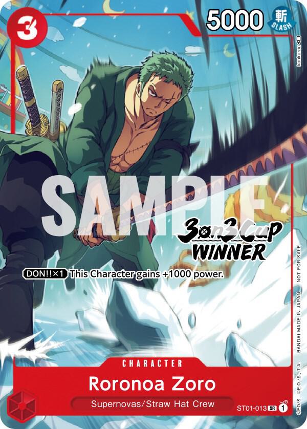 Roronoa Zoro (3-on-3 Cup) [Winner] ST01-013 card from One Piece Promotion Cards