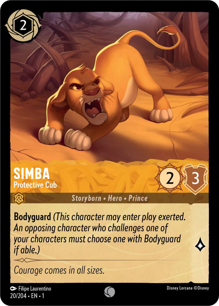 Simba - Protective Cub 20/204 card from The First Chapter