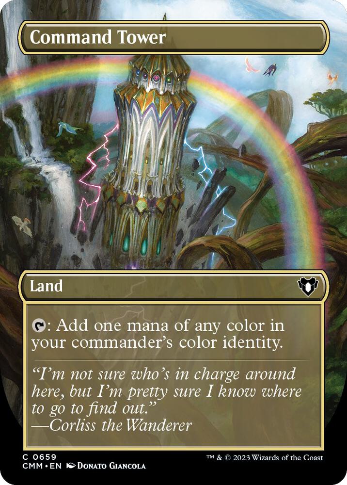 Command Tower (Borderless) 659 card from Commander Masters