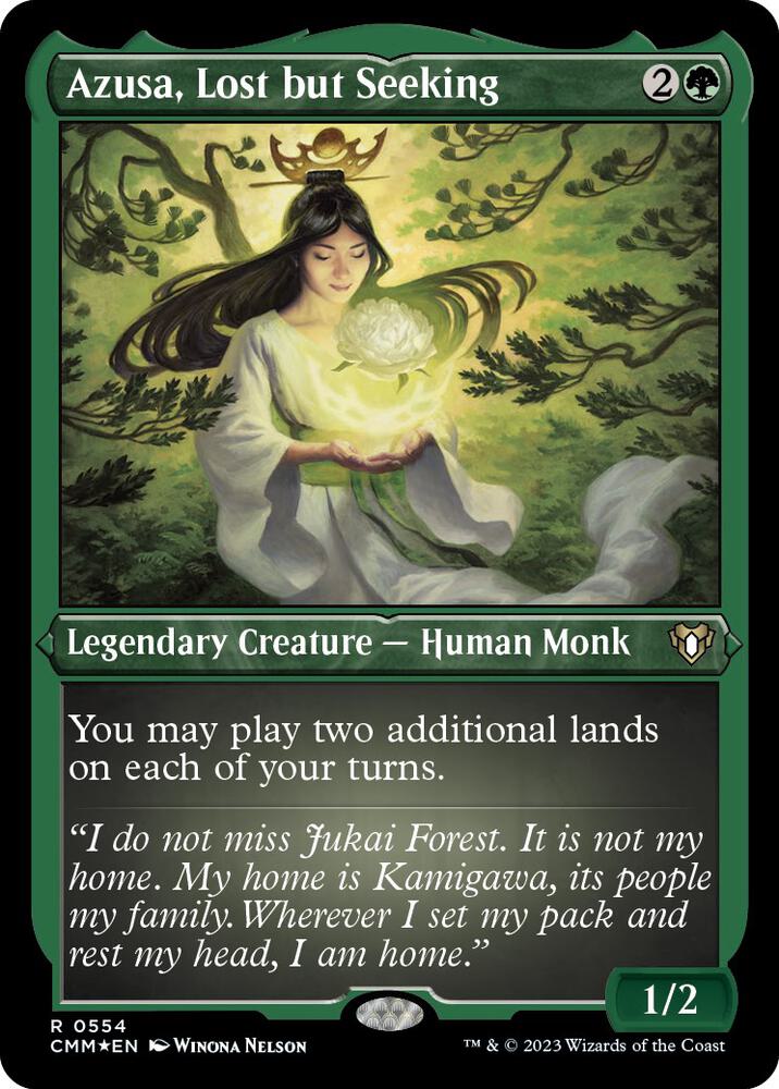 Azusa, Lost but Seeking (Foil Etched) 554 card from Commander Masters