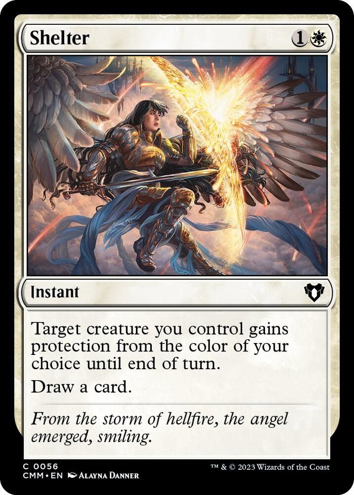 Shelter 56 card from Commander Masters