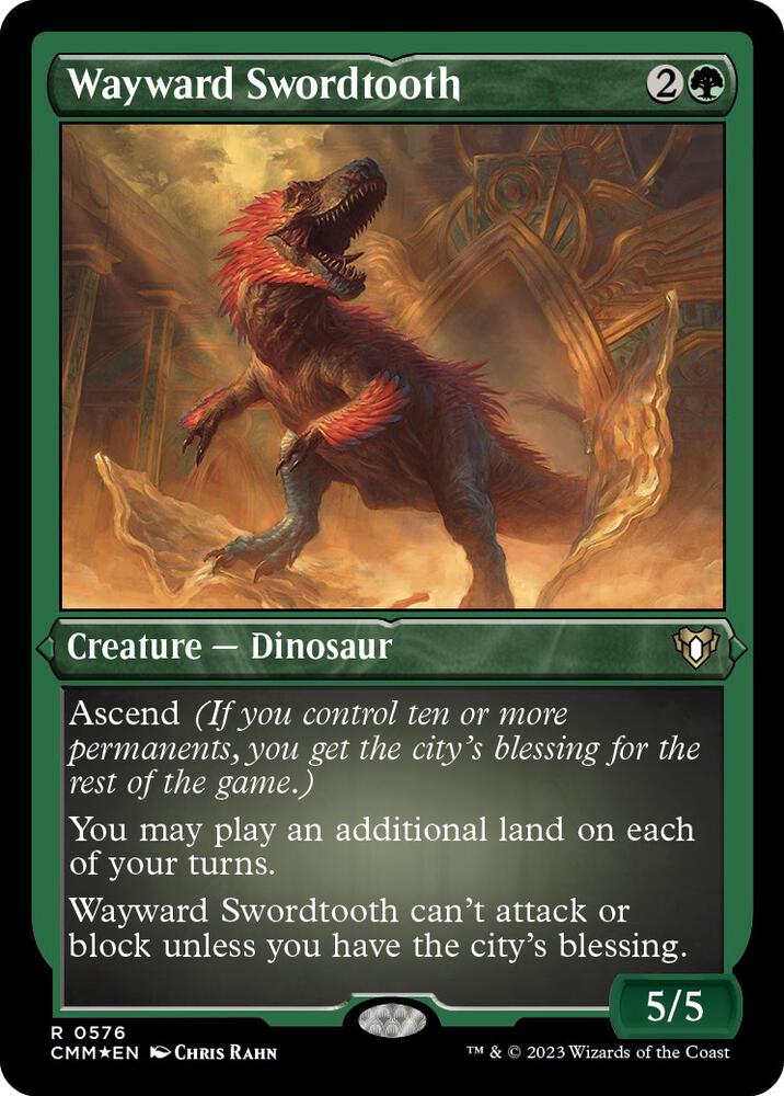 Wayward Swordtooth (Foil Etched) 576 card from Commander Masters