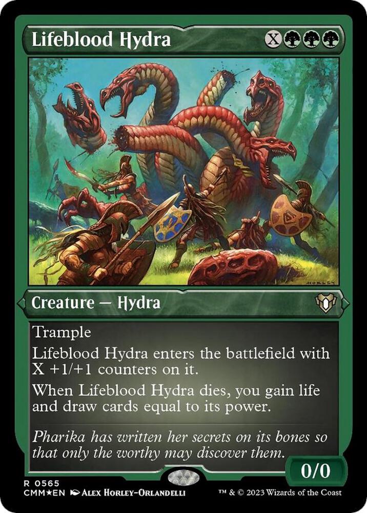 Lifeblood Hydra (Foil Etched) 565 card from Commander Masters