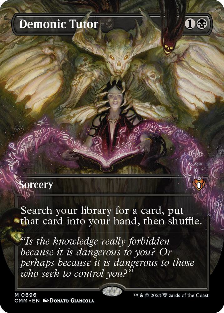 Demonic Tutor (Borderless) 696 card from Commander Masters