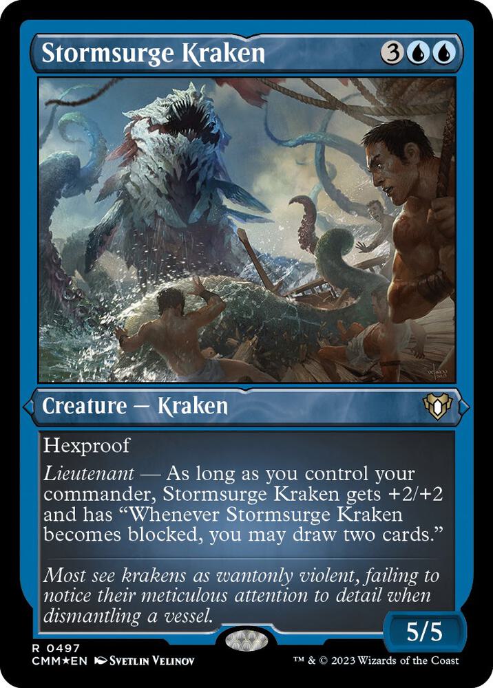 Stormsurge Kraken (Foil Etched) 497 card from Commander Masters