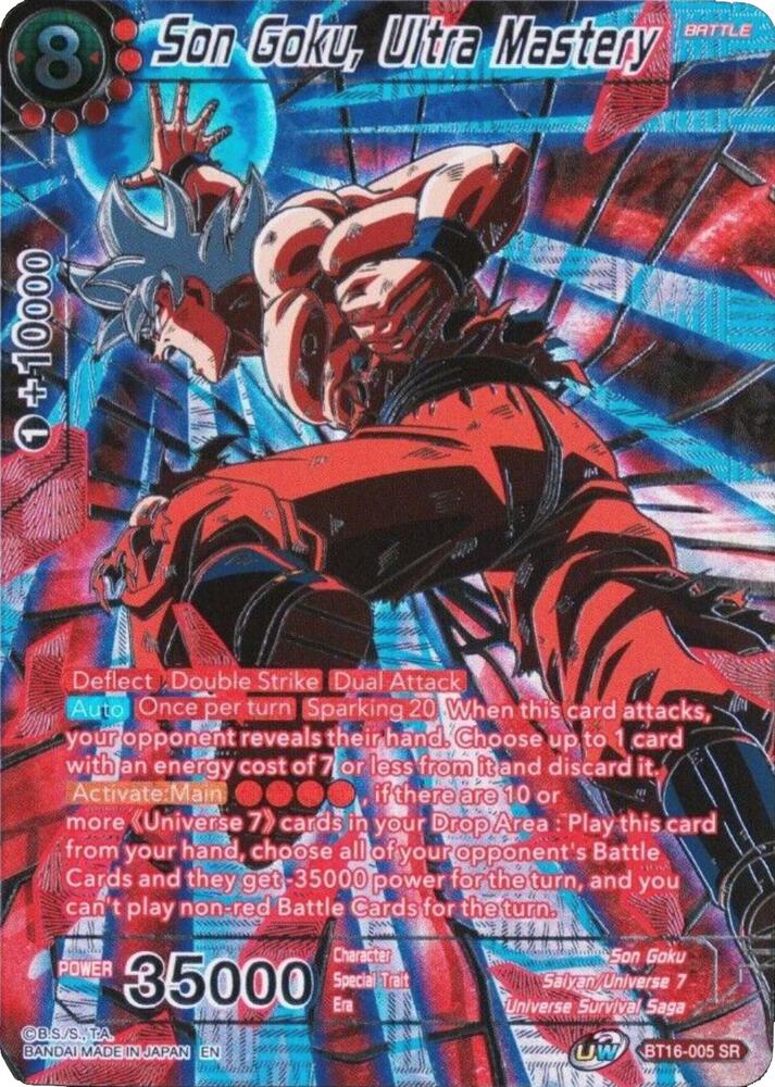 Son Goku, Ultra Mastery (Alternate Art) BT16-005 card from Collector's Selection Vol. 3