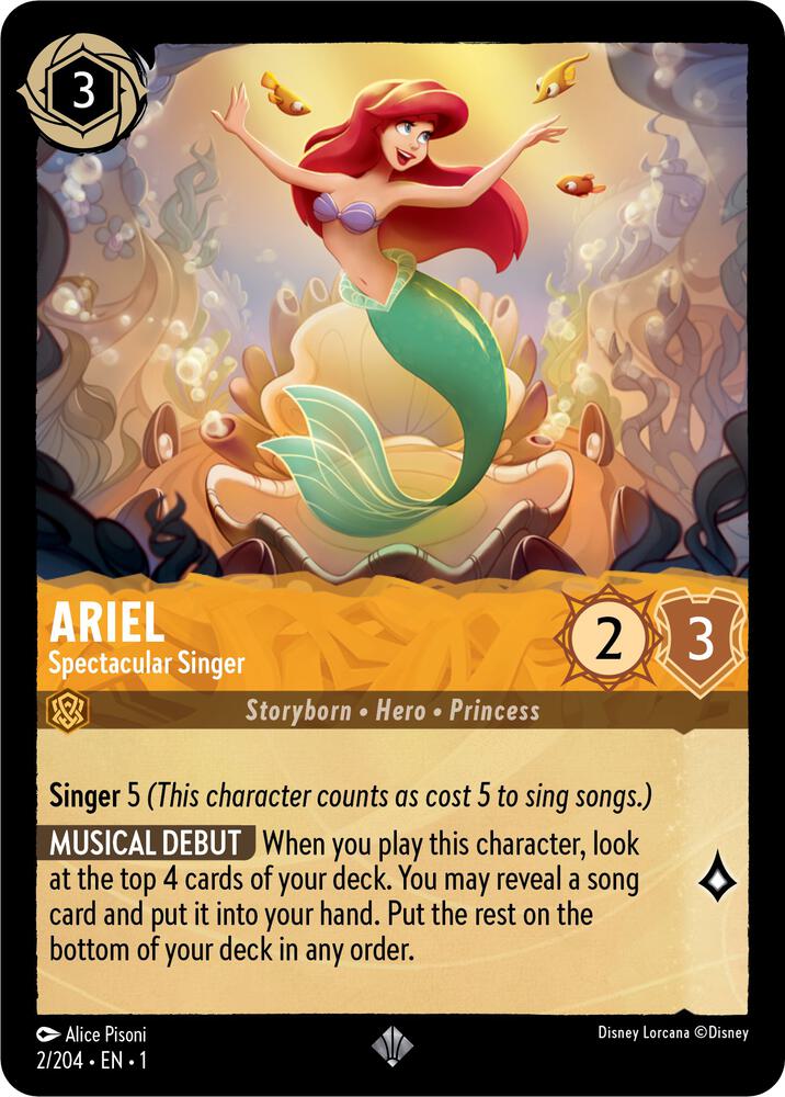 Ariel - Spectacular Singer 2/204 card from The First Chapter