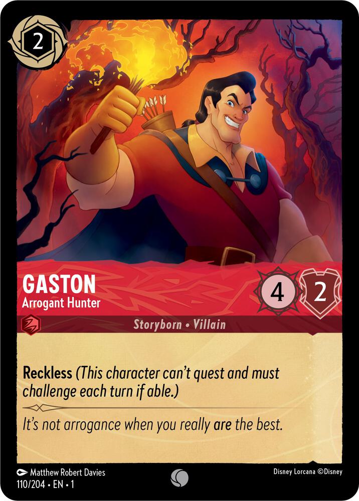 Gaston - Arrogant Hunter 110/204 card from The First Chapter