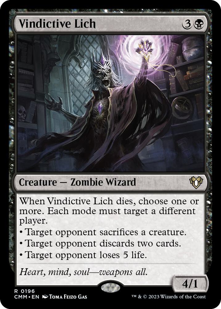 Vindictive Lich 196 card from Commander Masters
