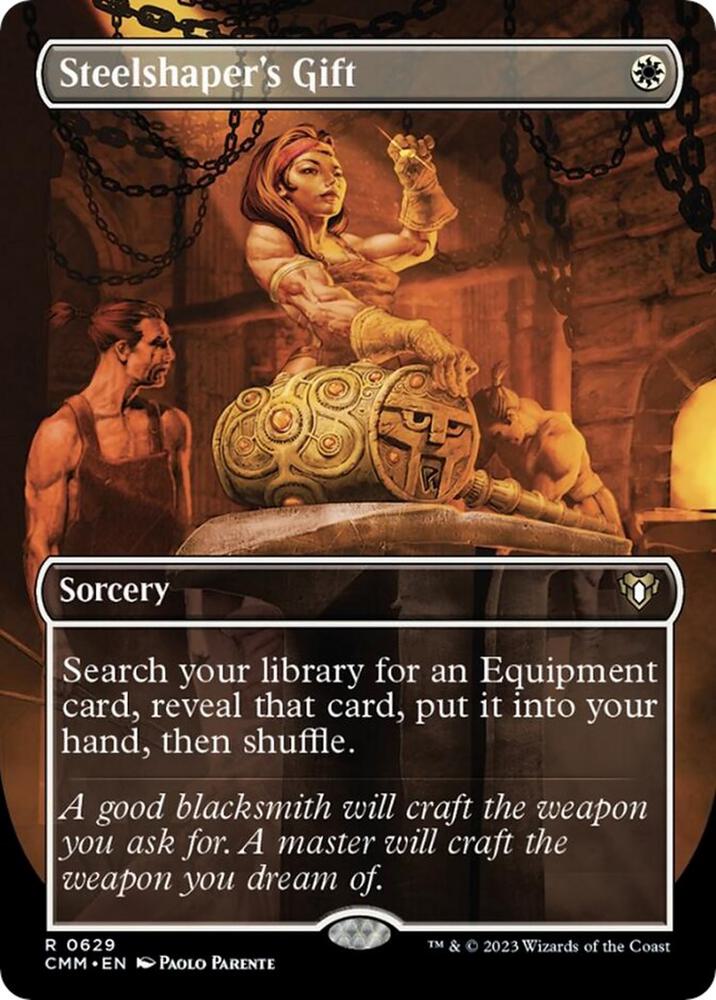 Steelshaper's Gift (Borderless) 629 card from Commander Masters