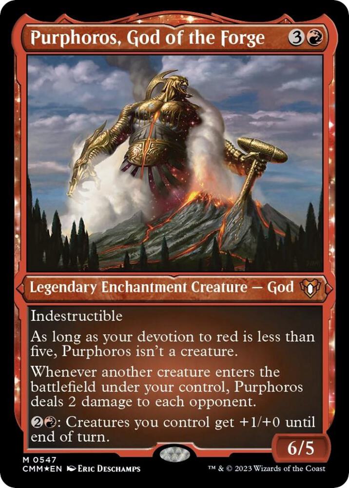 Purphoros, God of the Forge (Foil Etched) 547 card from Commander Masters