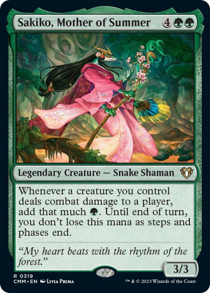 Sakiko, Mother of Summer 319 card from Commander Masters