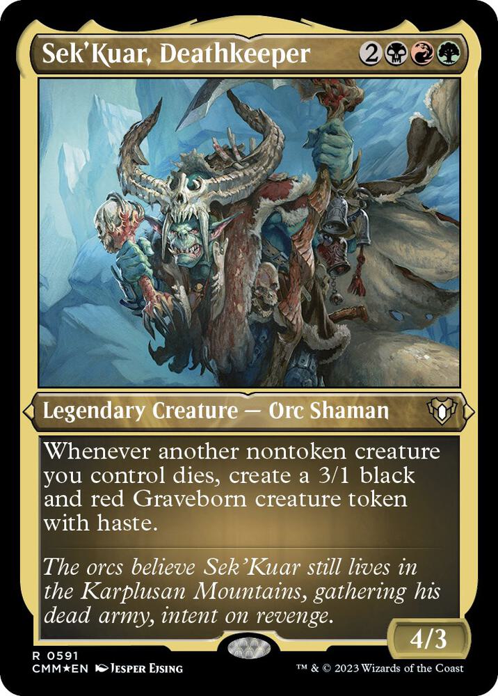 Sek'Kuar, Deathkeeper (Foil Etched) 591 card from Commander Masters