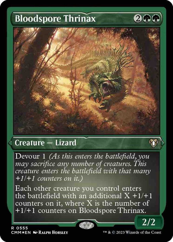 Bloodspore Thrinax (Foil Etched) 555 card from Commander Masters