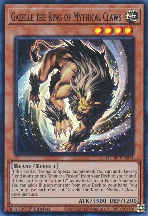 Gazelle the King of Mythical Claws DUNE-EN003 card from Duelist Nexus