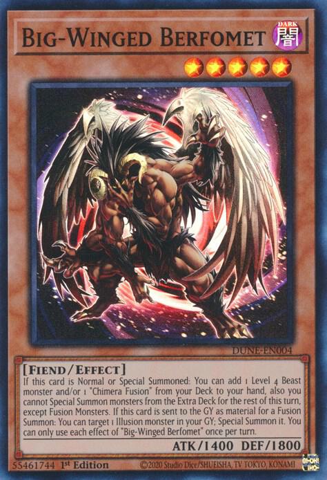 Big-Winged Berfomet DUNE-EN004 card from Duelist Nexus