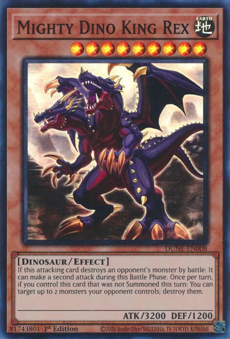 Mighty Dino King Rex DUNE-EN008 card from Duelist Nexus